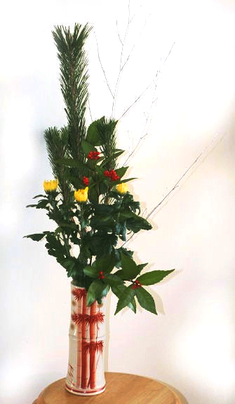 実例：「1,500円のお正月束」を活用してみる……そのまま花瓶に入れるだけでもまあまあOK!