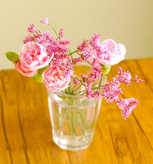 一番普通なカーネーションの生け方……花瓶に挿すだけ