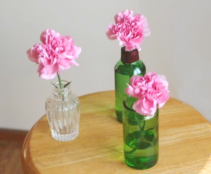 一番普通なカーネーションの生け方……花瓶に挿すだけ