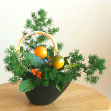 お正月花などの水引は、自由に使えば良し